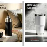 Custom magnetic tumbler catalogue sample