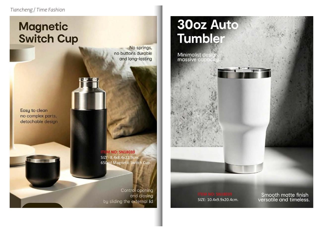 Time Fashion Bottle 03 Custom magnetic tumbler catalogue sample