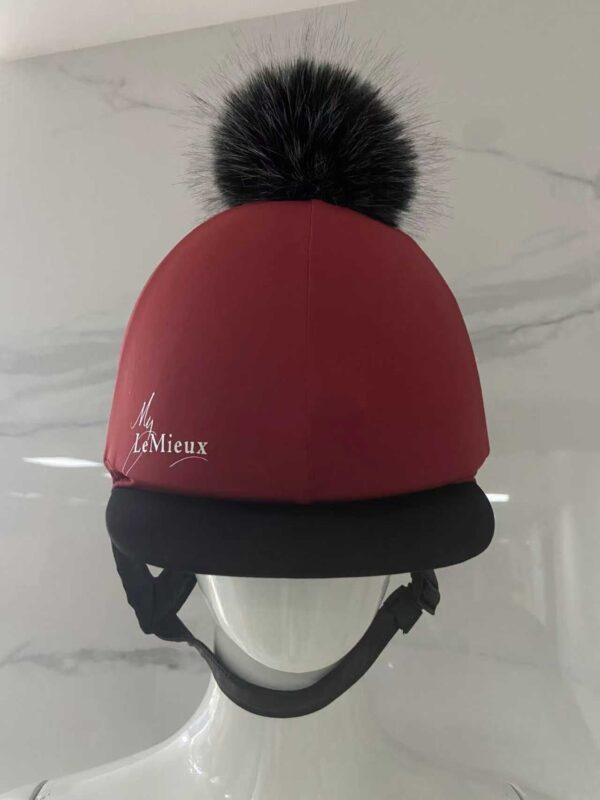 Custom equestrian pom pom cap back