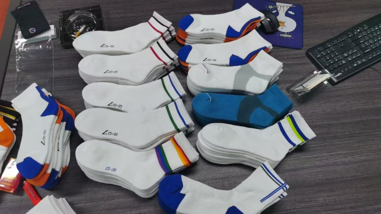 Colour-Block Ankle Sports Socks custom product sample, view 1