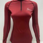 Custom red equestrian base layer front