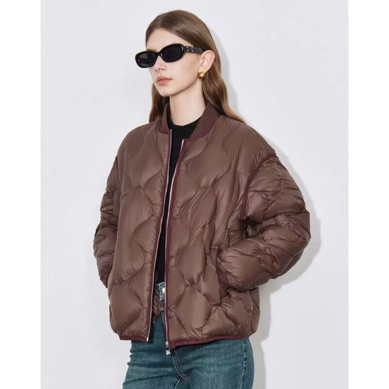 Women's custom brown puffer jacket