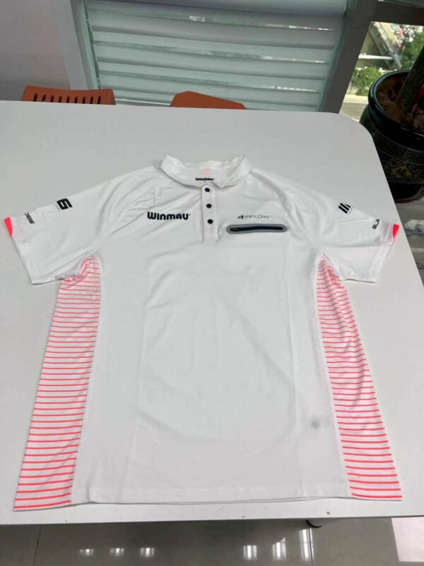 Custom white team polo